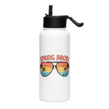 Spring Broke - Stainless steel water bottle with a straw lid