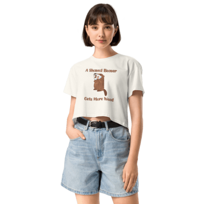 A Shaved Beaver Gets More Wood – Women’s crop top - Image 11